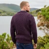 Lightweight Aran Wool Sweater: Irish Knit Honeycomb Stitch Unisex Jumper