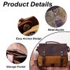 Vintage Waxed Canvas Leather Messenger Bag Retro Laptop