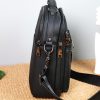 Men's Genuine Leather Crossbody Bag Travel Business Black